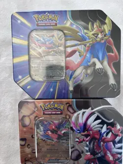 POKEMON TCG TIN LOT OF TWO (2) KORAIDON ZACIAN 10 TOTAL PACKS NEW FACTORY SEALED - Image 3
