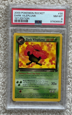 2000 POKEMON TEAM ROCKET 1ST EDITION #30/82 DARK VILEPLUME PSA 8 - Image 2