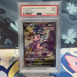 Pokemon Mew V | Japanese | 106/100 | Fusion Arts | SR | Alt Art | PSA 9 - Image 1