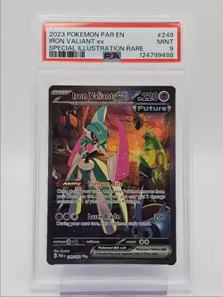 IRON VALIANT EX 2023 POKEMON PARADOX SPECIAL ILLUSTRATION RARE 249 PSA 9 Q0004 - Image 1