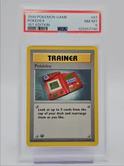 POKEDEX 1999 POKEMON GAME 1ST EDITION BASE SET SHADOWLESS 87/102 PSA 8 Q0004 - Image 1