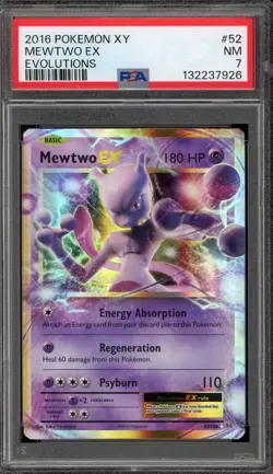 Pokemon Mewtwo EX XY Evolutions Holo Rare #52 PSA 7 - Image 1