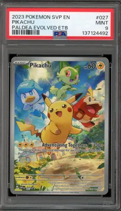 Pokemon Pikachu Paldea Evolved ETB Promo SVP EN 027 PSA 9 Mint - Image 1