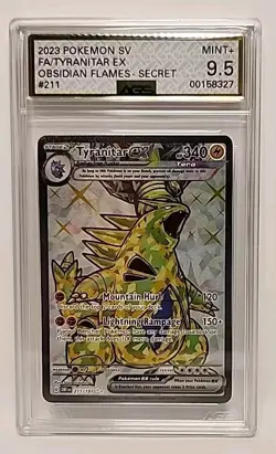 AGS 9.5 Tyranitar EX Ultra Rare FA #211/197 2023 Pokemon Obsidian Flames Graded - Image 1