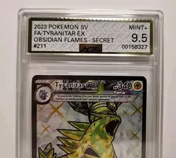 AGS 9.5 Tyranitar EX Ultra Rare FA #211/197 2023 Pokemon Obsidian Flames Graded - Image 3