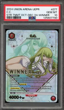 Union Arena C.C. Store Tournament OCT-DEC '24 Winner #077 PSA 10 Gem Mint - Image 1