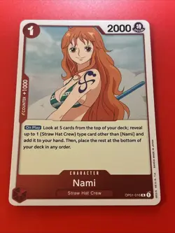 One Piece OP01-016 (NAMI) English Card RARE Romance Dawn CCG EN Foil Bandai TCG - Image 1
