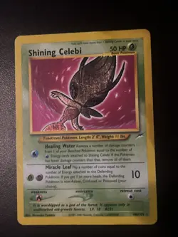 Shining Celebi 106/105 Pokemon Neo Destiny Unlimited Holo Rare Card WOTC DMG - Image 1