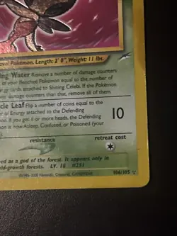 Shining Celebi 106/105 Pokemon Neo Destiny Unlimited Holo Rare Card WOTC DMG - Image 4