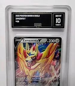 Zamazenta V 139/202 Sword Shield SWSH 2020 Pokemon Card Graded GMA Gem Mint 10 - Image 3