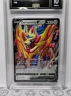 Zamazenta V 139/202 Sword Shield SWSH 2020 Pokemon Card Graded GMA Gem Mint 10 - Image 4