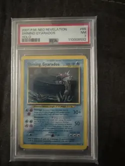2001 P.M. Neo Revelation Shining Gyarados Holo Card #65/64 PSA 7 - Image 1