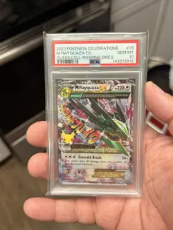 Pokemon 2021 Celebrations M Rayquaza EX Card 76/108 PSA 10 Classic Collection - Image 1