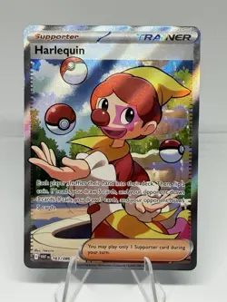 Harlequin 163/086 Sv: White Flare Ultra Rare Full Art Holo Card NM Condition - Image 1