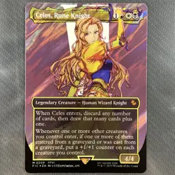 Celes, Rune Knight 209 Borderless Surge Foil Commander FINAL FANTASY English MTG - Image 1