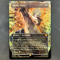 Buster Sword 0351 Borderless Foil FINAL FANTASY Cloud Magic The Gathering TCG - Image 1