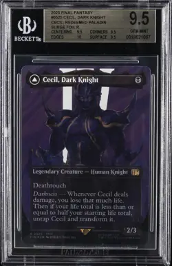 2025 MTG: FINAL FANTASY CECIL DARK KNIGHT; CECIL REDEEMED PALADIN BGS 9.5 - Image 1