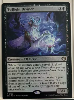 MTG Twilight Diviner #122 Lorwyn Eclipsed ECL Foil Rare Black Elf Cleric NM - Image 1