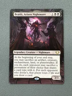 Braids Arisen Nightmare MTG Edge of Eternities Hand Painted Extended Altered Art - Image 1