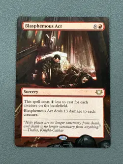 Blasphemous Act MTG Edge of Eternities Commander Hand Painted Full Altered Art v - Image 1