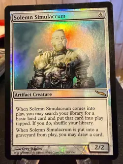 MTG Magic the Gathering Mirrodin Foil Solemn Simulacrum 631 - Image 1