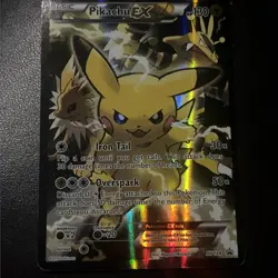 MP Pikachu EX XY124 RARE Black Star Promo 2016 Holo Full Art Pokemon Card - Image 1