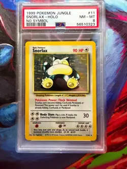PSA 8 SNORLAX HOLO NO SYMBOL 1999 POKEMON JUNGLE #11 - Image 1