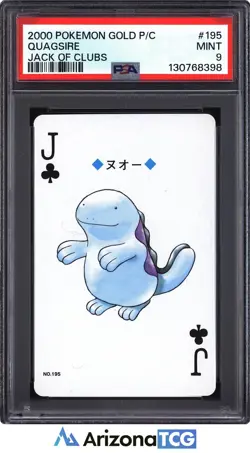 Pokemon 2000 Quagsire 195 Jack Of Clubs Pokemon Gold Playing Card Japanese PSA 9 - Image 1