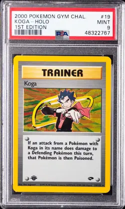 2000 POKEMON GYM CHALLENGE 1ST EDITION #19 KOGA-HOLO PSA 9 - Image 1