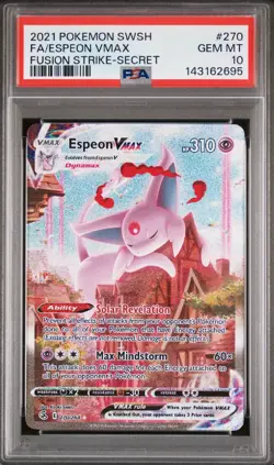 Espeon Vmax PSA 10 Fusion Strike Alt Art Pokemon Card 270/264 Full Art 2021 FA - Image 1