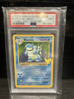 PSA 9 2021 Pokemon Celebrations Blastoise Holo 2/102 Graded Slab TCG Card. - Image 1
