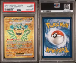 Pokemon Teal Mask Ogerpon ex Twilight Masquerade Hyper Rare #221 PSA 10 Gem Mint - Image 2