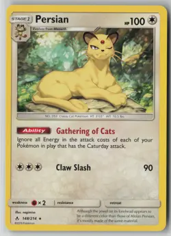 Persian 148/214 Pokemon Unbroken Bonds Rare Card Lightly Played (LP) 1 - Image 1