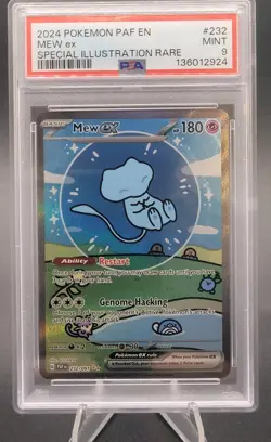 Pokemon Paldean Fates Mew EX SIR 'Bubble Mew' PSA 9 Mint #232 - Image 1