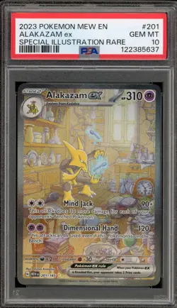 Pokemon Alakazam ex 151 MEW EN Special Illustration Rare #201 PSA 10 Gem Mint - Image 1