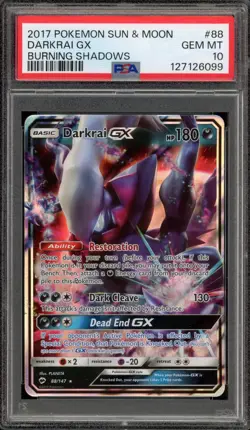 Pokemon Darkrai GX Burning Shadows Holo Ultra Rare #88 PSA 10 Gem Mint - Image 1