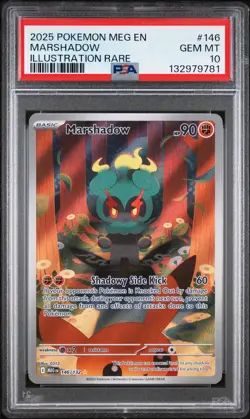 2025 POKEMON MEG EN-MEGA EVOLUTION ILLUSTRATION RARE #146 MARSHADOW PSA 10 - Image 1
