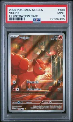 Pokemon Vulpix 2025 MEGA Evolution #138 Illustration Rare PSA 9 - Image 1