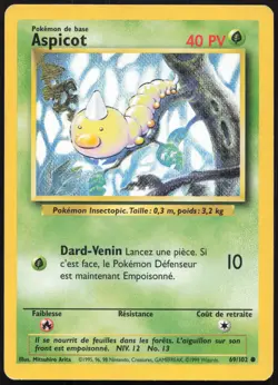 Carte Pokemon Aspicot 69/102 Set de base Francais - Image 1