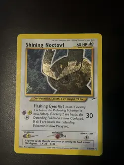 🔥Vintage 2002 Shining Noctowl 110/105 Neo Destiny Holo Secret Rare Pokemon Card - Image 1