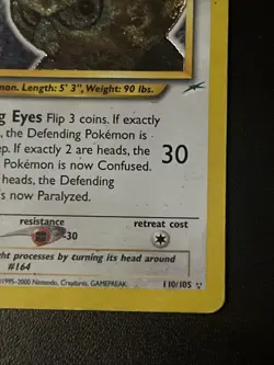 🔥Vintage 2002 Shining Noctowl 110/105 Neo Destiny Holo Secret Rare Pokemon Card - Image 4