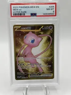 2023 POKEMON MEW EN-151 HYPER RARE #205 MEW EX PSA 8 - Image 1