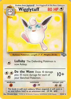 Wigglytuff 32/64 Rare Jungle Pokemon LP - Image 1