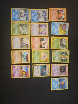 Pokemon TCG Early Sets Lot Of 16 Cards MP To HP and Some Damaged Cards - Image 1