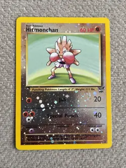 Pokemon TCG Hitmonchan WoTC Best of Game Promo #2 Reverse Holo with SWIRL LP - Image 1