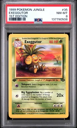 1999 POKEMON JUNGLE 1ST EDITION #35 EXEGGUTOR PSA 8 - Image 1
