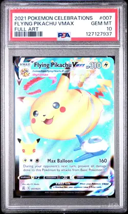 2021 POKEMON CELEBRATIONS #007 FULL ART/FLYING PIKACHU VMAX PSA 10 - Image 1