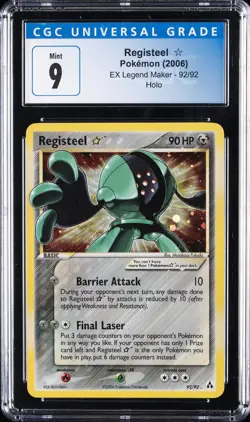 2006 POKEMON EX LEGEND MAKER #92/92 REGISTEEL CGC 9 - Image 1