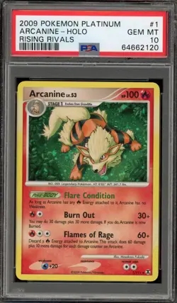 Pokemon Arcanine Rising Rivals Holo Rare #1 PSA 10 Gem Mint - Image 1