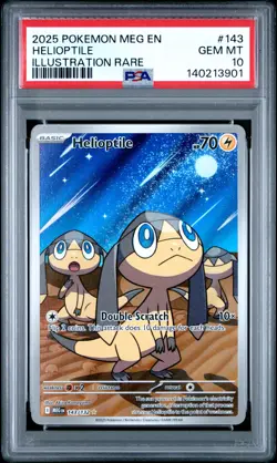 2025 POKEMON MEG EN-MEGA EVOLUTION ILLUSTRATION RARE #143 HELIOPTILE PSA 10 - Image 1